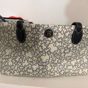 Tous Cream and Black Patterned Tote Bag